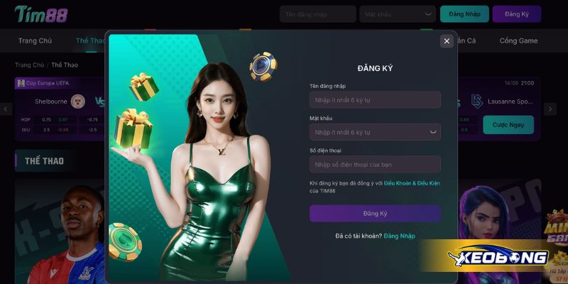 dang ky tim88 Giao diện đăng ký đơn giản thân thiện với người mới